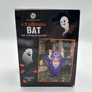Halloween 4 Ft Inflatable Light Up Purple Bat‎ Huntington Home Self Inflate 2022
